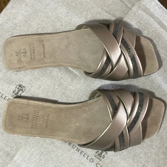 NWT Brunello Cucinelli slides sandal mule size 39(8-9US) - Picture 8 of 8